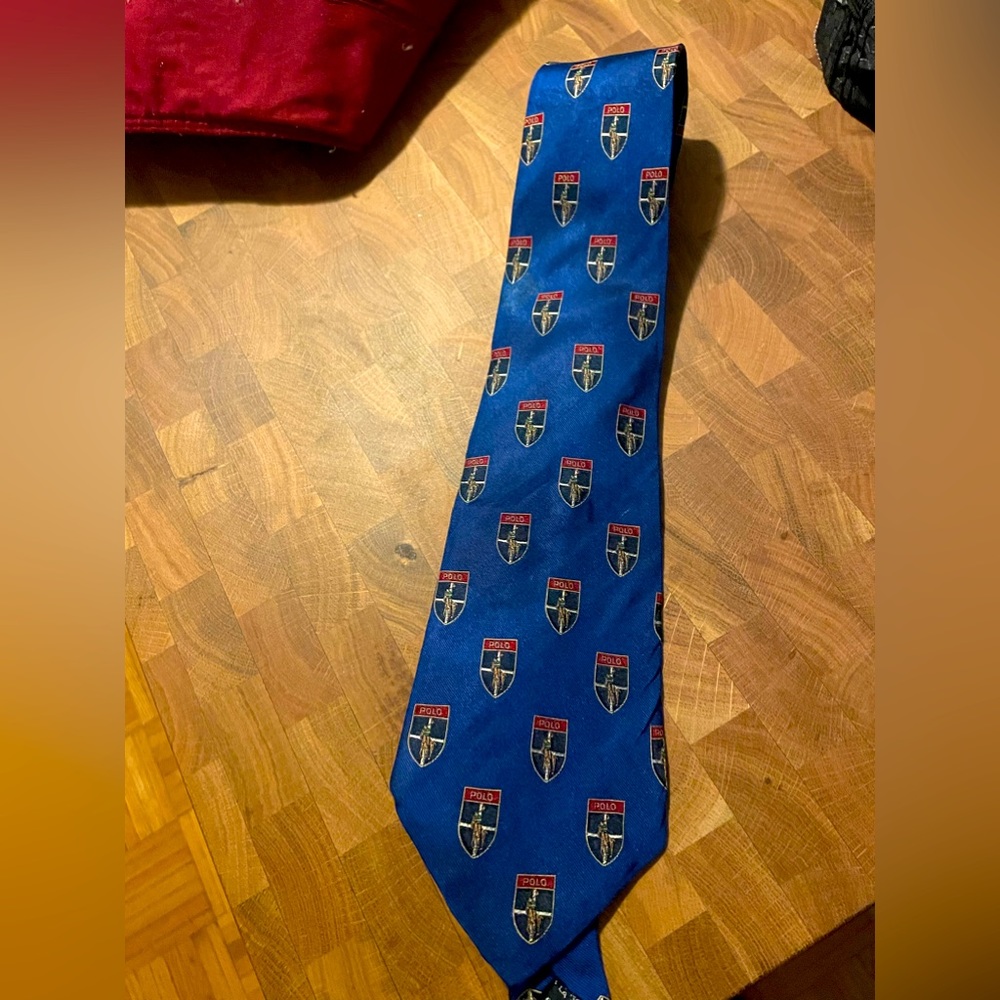 Vintage Ralph Lauren polo crest neck tie hand made